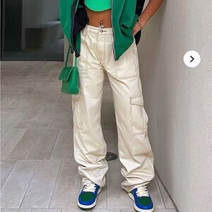 Fashion Nova Cream Cargo Wide-Leg Pants - Women's Casual Utility Style•15